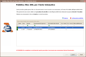 Pubblica files XML - Selezione comunicazione